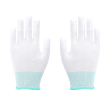 Găng tay phòng sạch sợi Polyester phủ PU đầu ngón, chống tĩnh điện S136