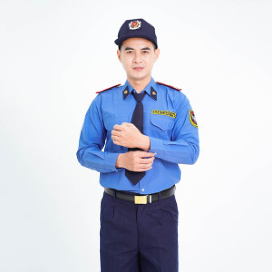 Áo bảo vệ dài tay dáng suông sơ vin vải kate silk màu xanh BH03A, Size 4 (M)